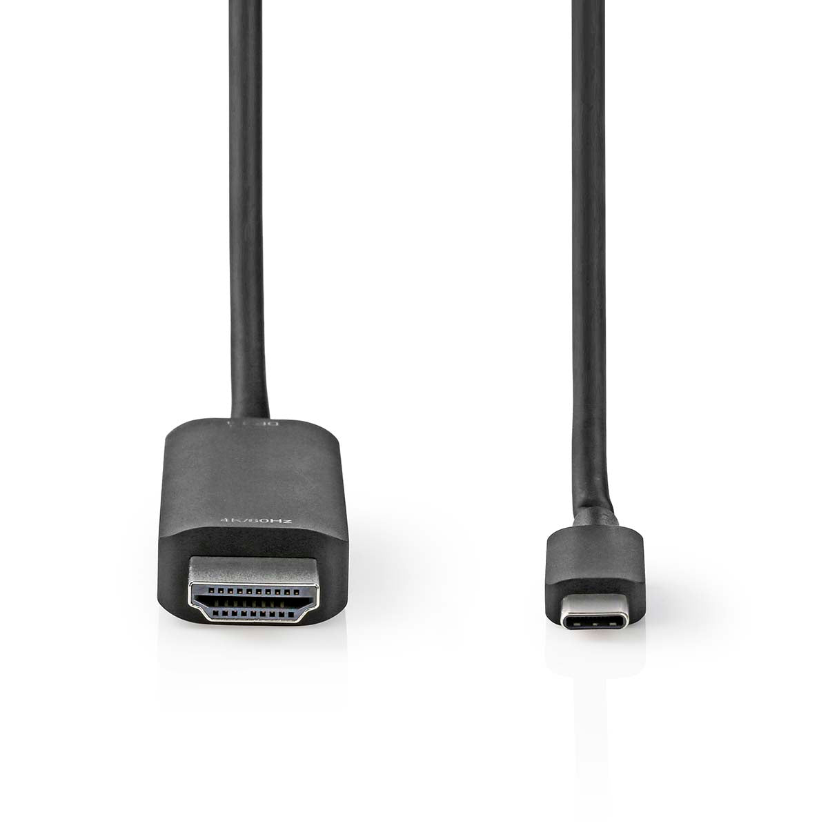 USB-C™ Adapter | USB 3.2 Gen 1 | USB-C™ Stecker | HDMI™ Stecker | 4K@60Hz | 1.00 m | Rund | Vernickelt | PVC | Schwarz | Label