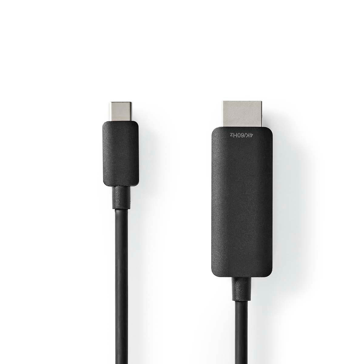 USB-C™ Adapter | USB 3.2 Gen 1 | USB-C™ Stecker | HDMI™ Stecker | 4K@60Hz | 1.00 m | Rund | Vernickelt | PVC | Schwarz | Label