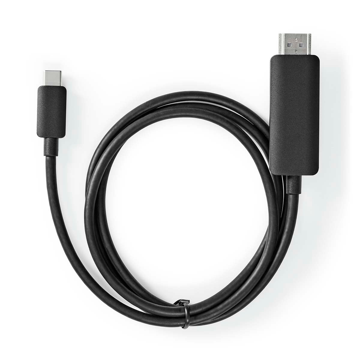 USB-C™ Adapter | USB 3.2 Gen 1 | USB-C™ Stecker | HDMI™ Stecker | 4K@60Hz | 1.00 m | Rund | Vernickelt | PVC | Schwarz | Label