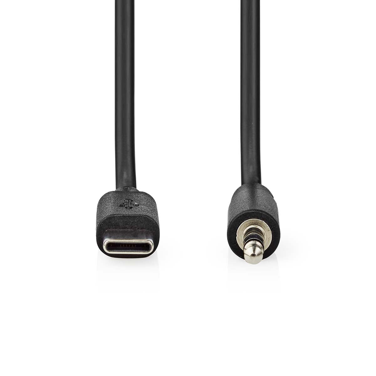 USB-C™ Adapter | USB 2.0 | USB-C™ Stecker | 3.5 mm Stecker | 1.00 m | Rund | Vernickelt | Schwarz | Label