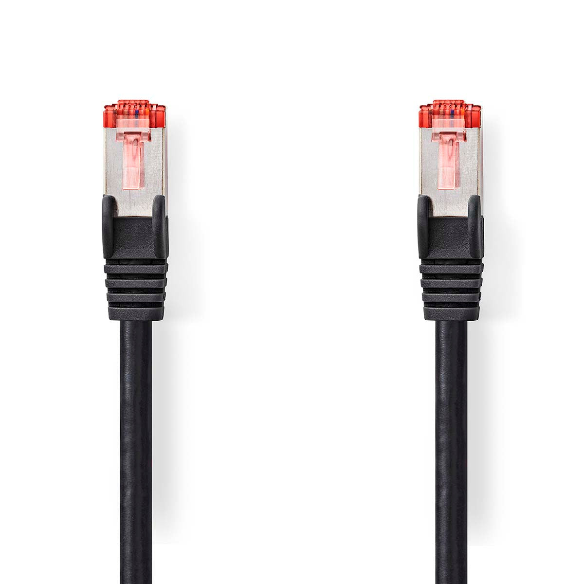 CAT6-Netzwerkkabel | RJ45 Stecker | RJ45 Stecker | S/FTP | 0.15 m | Rund | LSZH | Schwarz | Label