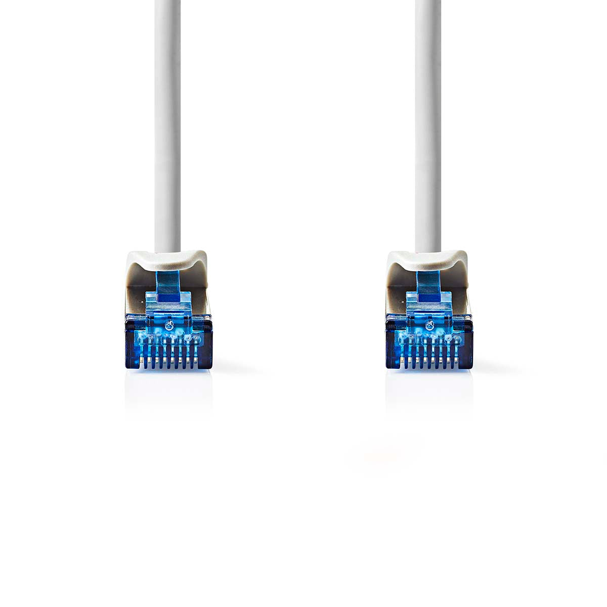 CAT6a-Netzwerkkabel | S/FTP | RJ45 Stecker | RJ45 Stecker | 0.25 m | Snagless | Rund | LSZH | Grau | Label