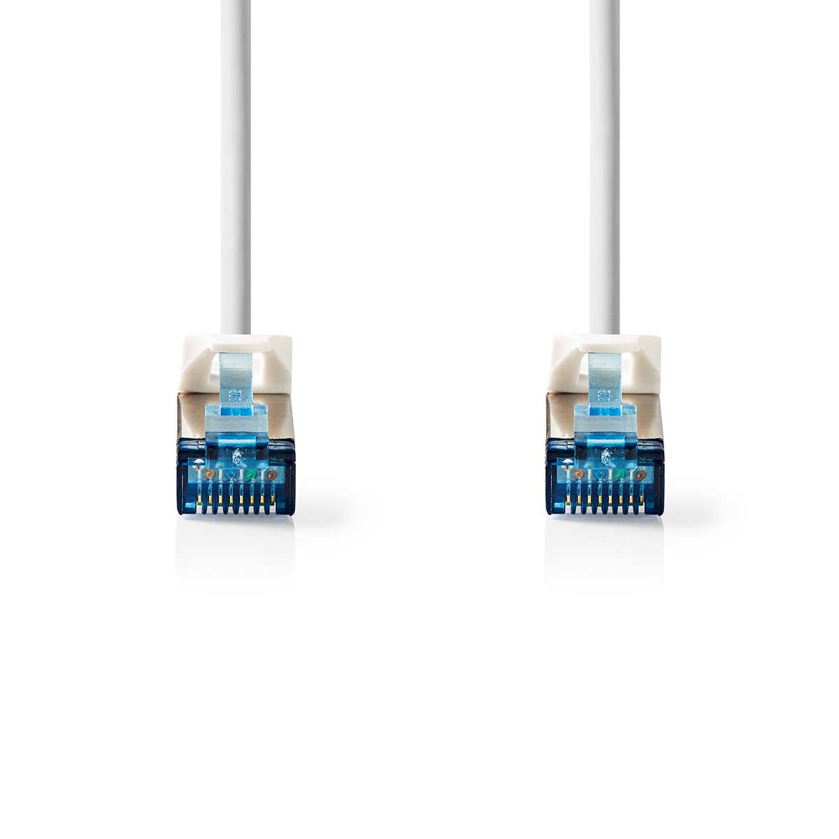 CAT6a-Netzwerkkabel | S/FTP | RJ45 Stecker | RJ45 Stecker | 0.25 m | Snagless | Rund | LSZH | Weiss | Label