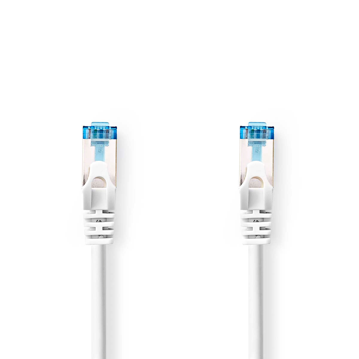 CAT6a-Netzwerkkabel | S/FTP | RJ45 Stecker | RJ45 Stecker | 0.25 m | Snagless | Rund | LSZH | Weiss | Label