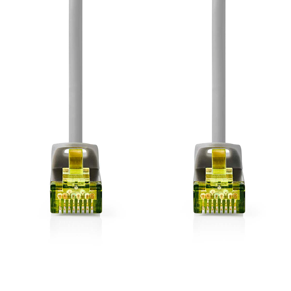CAT7-Netzwerkkabel | S/FTP | RJ45 Stecker | RJ45 Stecker | 0.25 m | Snagless | Rund | LSZH | Grau | Label