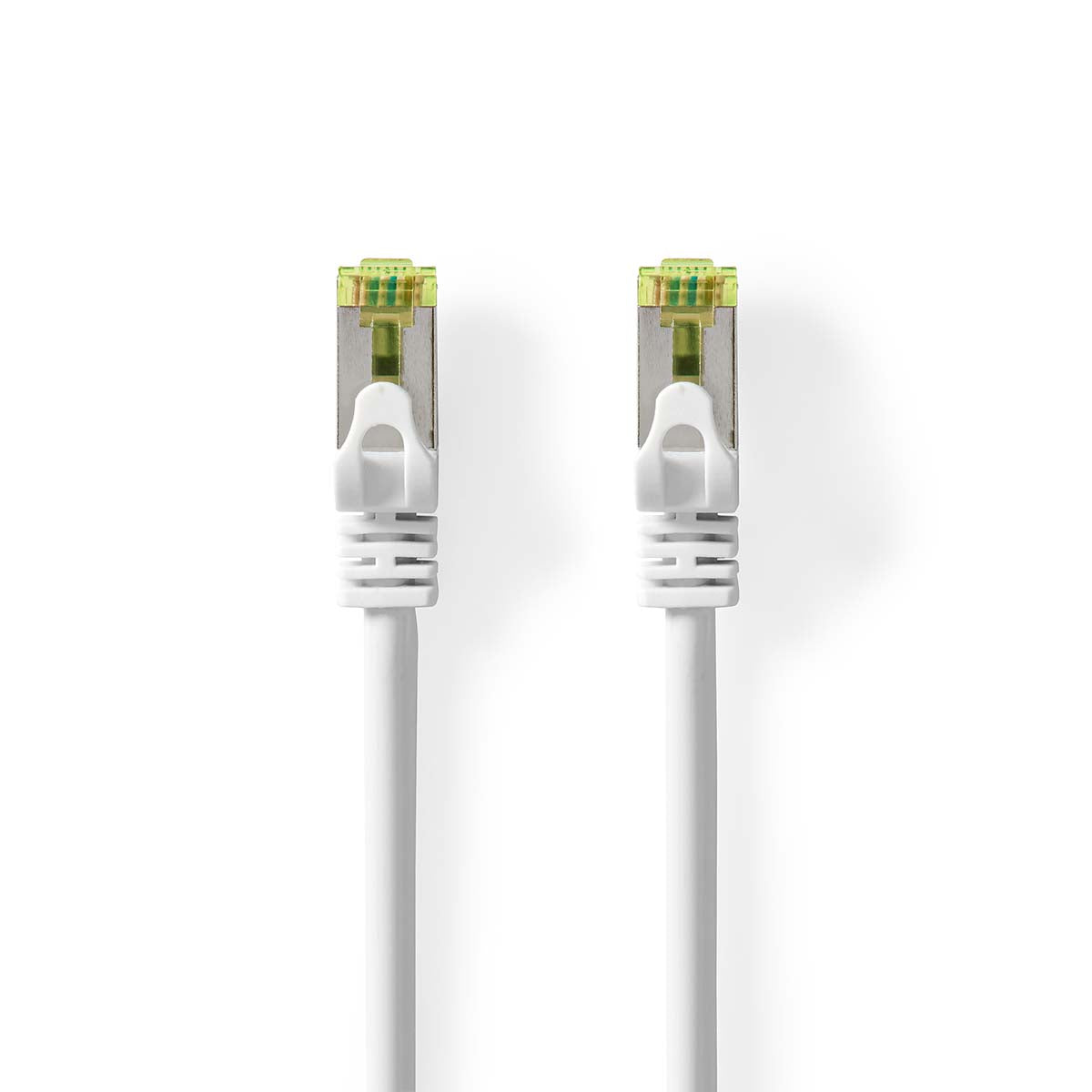 CAT7-Netzwerkkabel | S/FTP | RJ45 Stecker | RJ45 Stecker | 0.25 m | Snagless | Rund | LSZH | Weiss | Label