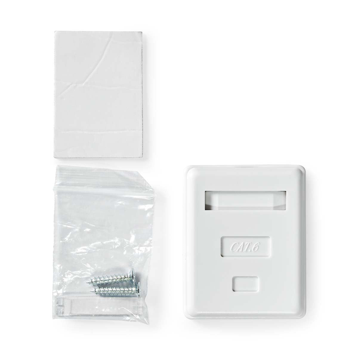 Netzwerk-Wanddose | An der Wand | 1-Port port(s) | UTP CAT6 | Gerade | Buchse | Vergoldet | PVC | Weiss | Box