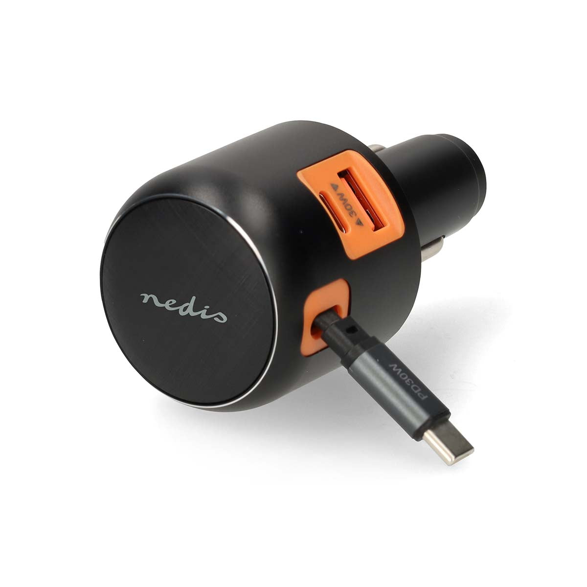 Auto-Ladegerät | 60 W | 2.4 / 3.0 A | Anzahl der Ausgänge: 3 | Port Type: USB-A / USB-C™ | Aufrollbares USB-C™-Kabel | 0.70 m | Automatische Spannungswahl