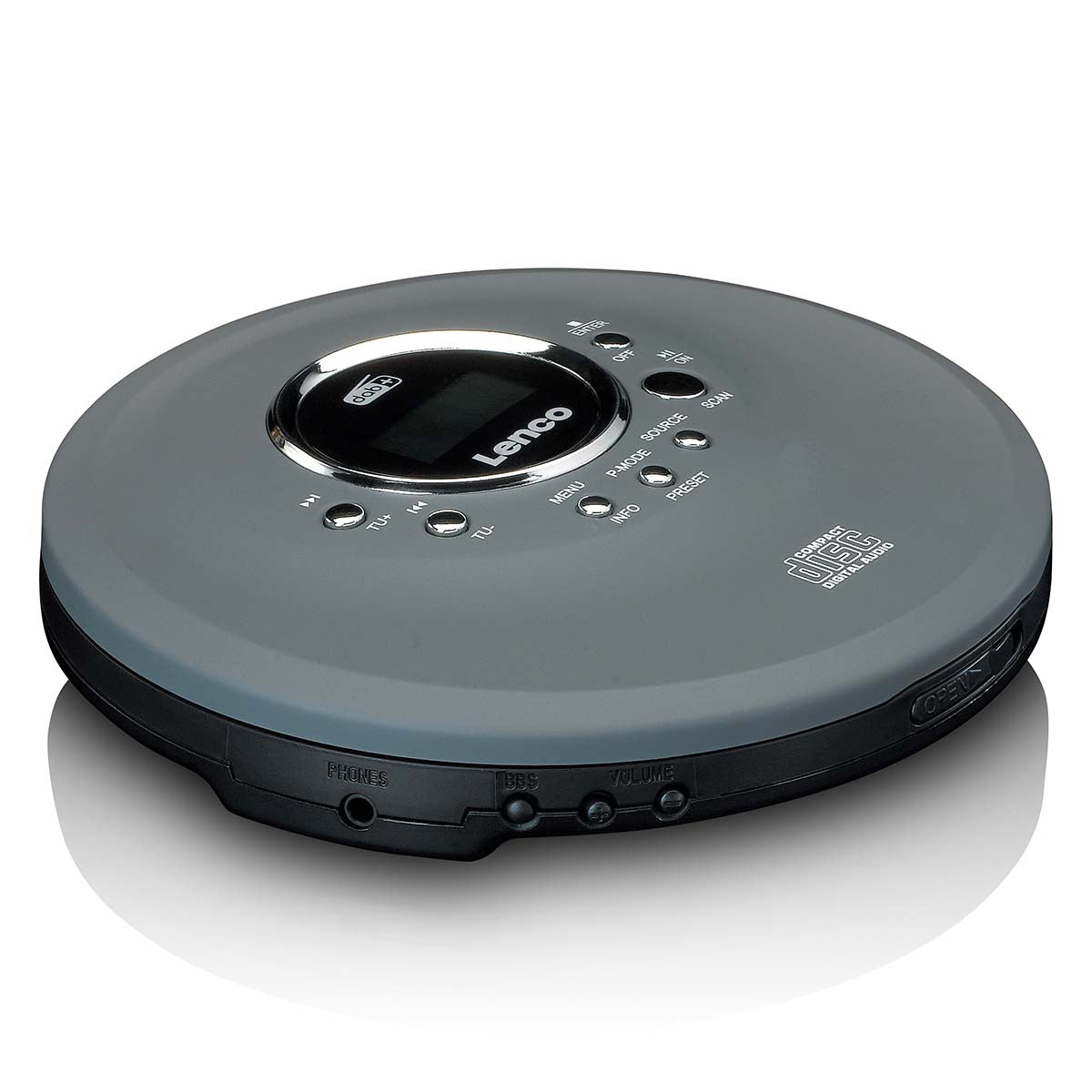 Discman mit DAB+ FM-Radio und wiederaufladbarem Akku Grau
