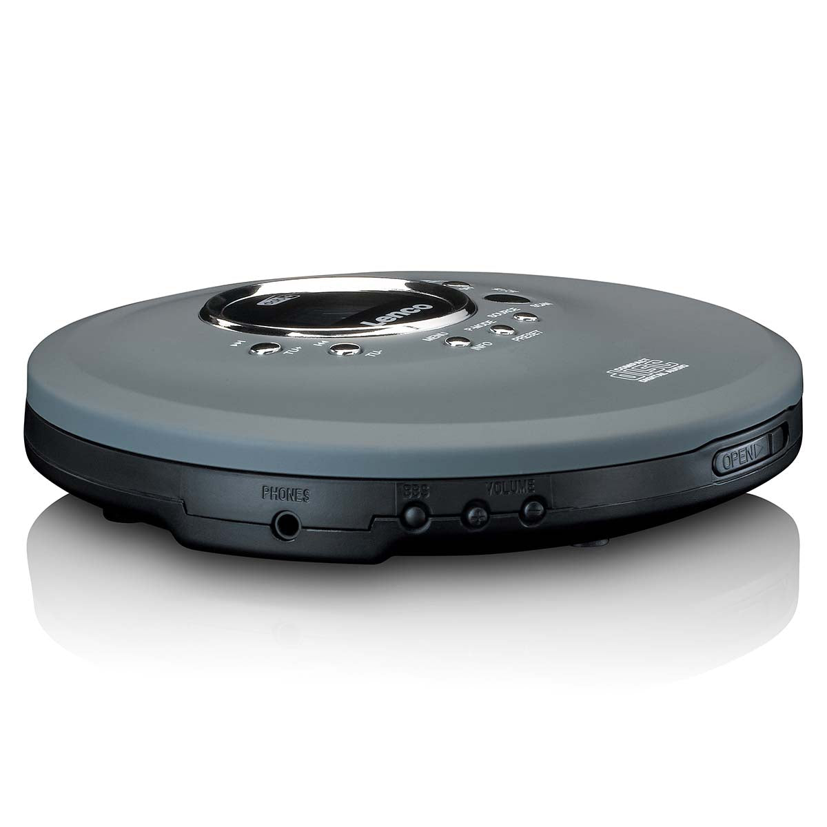 Discman mit DAB+ FM-Radio und wiederaufladbarem Akku Grau