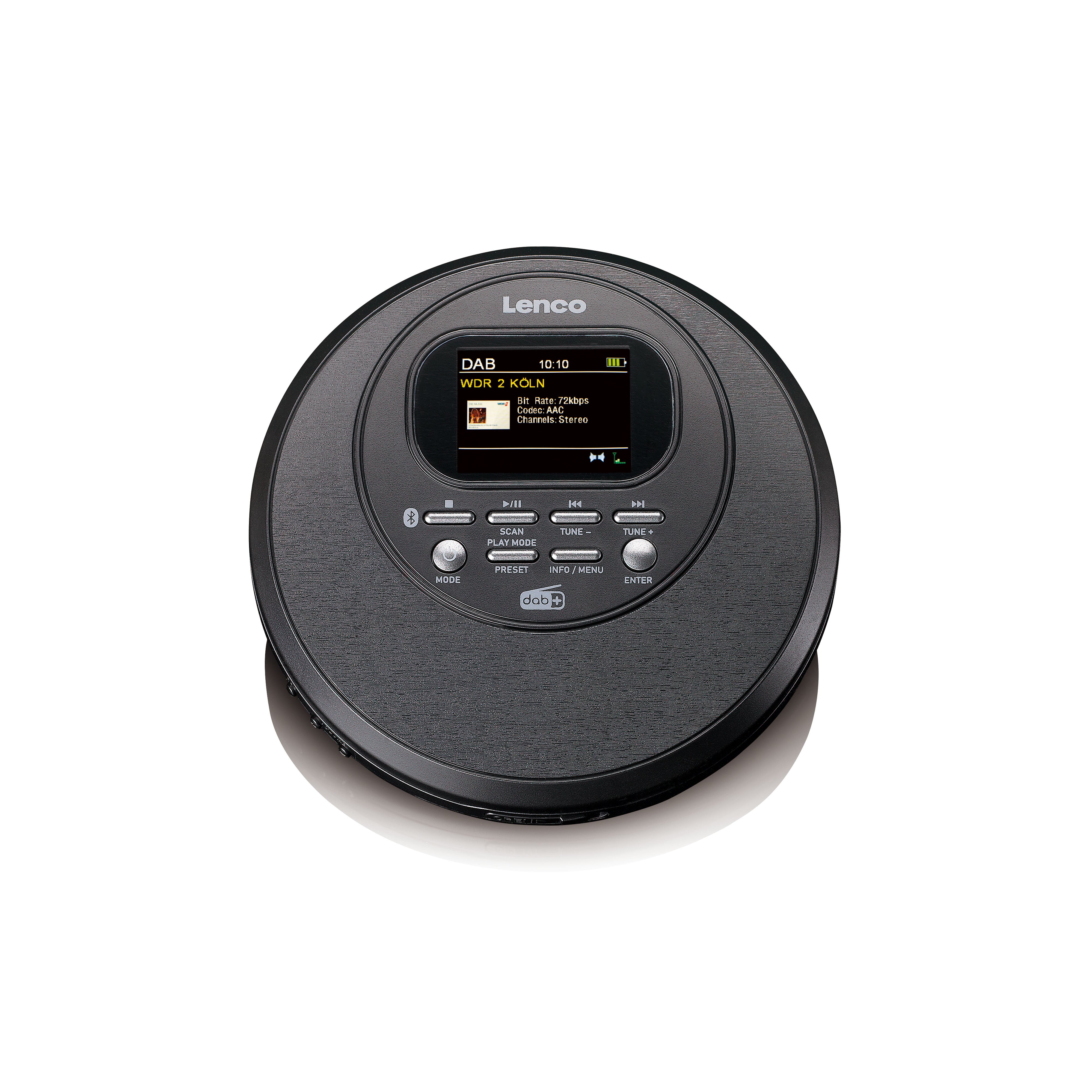 Discman mit DAB Bluetooth® und farbigem TFT Schwarz