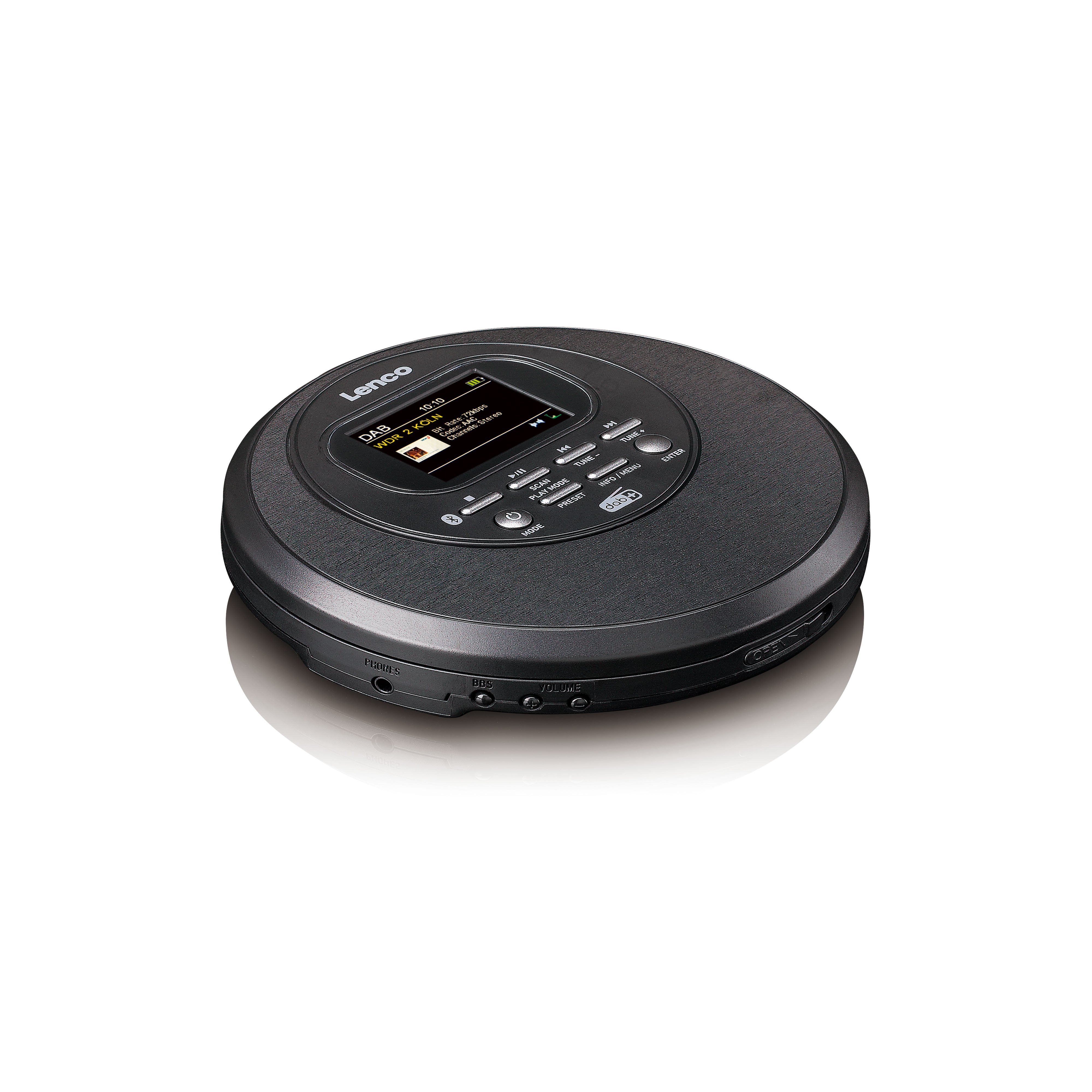 Discman mit DAB Bluetooth® und farbigem TFT Schwarz