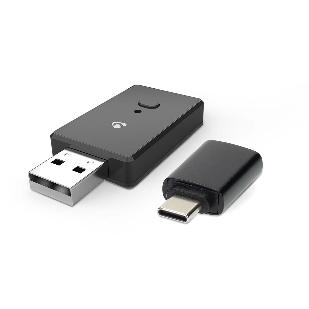 Kabelloser Car-Audio-Adapter | Android Auto / Apple Carplay | Anschlüsse – Ausgang: 1x USB-A | AAC / SBC | Schwarz