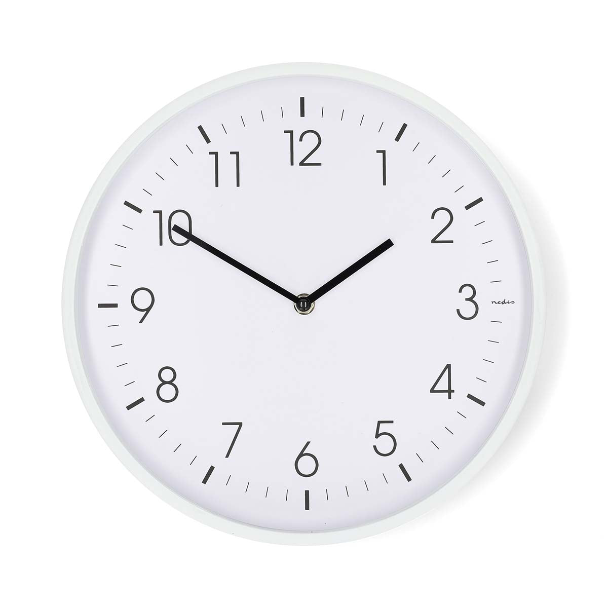 Wanduhr | Durchmesser: 300 mm | Kunststoff | Leise Bewegung | Weiss