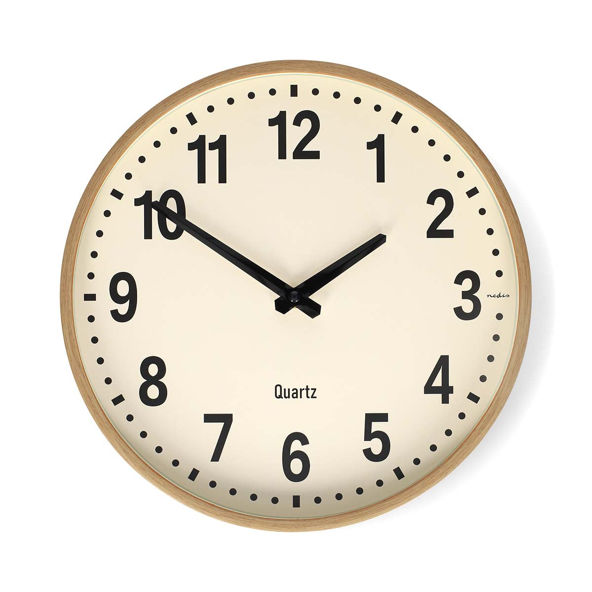 Wanduhr | Durchmesser: 300 mm | Holz | Leise Bewegung | Holz