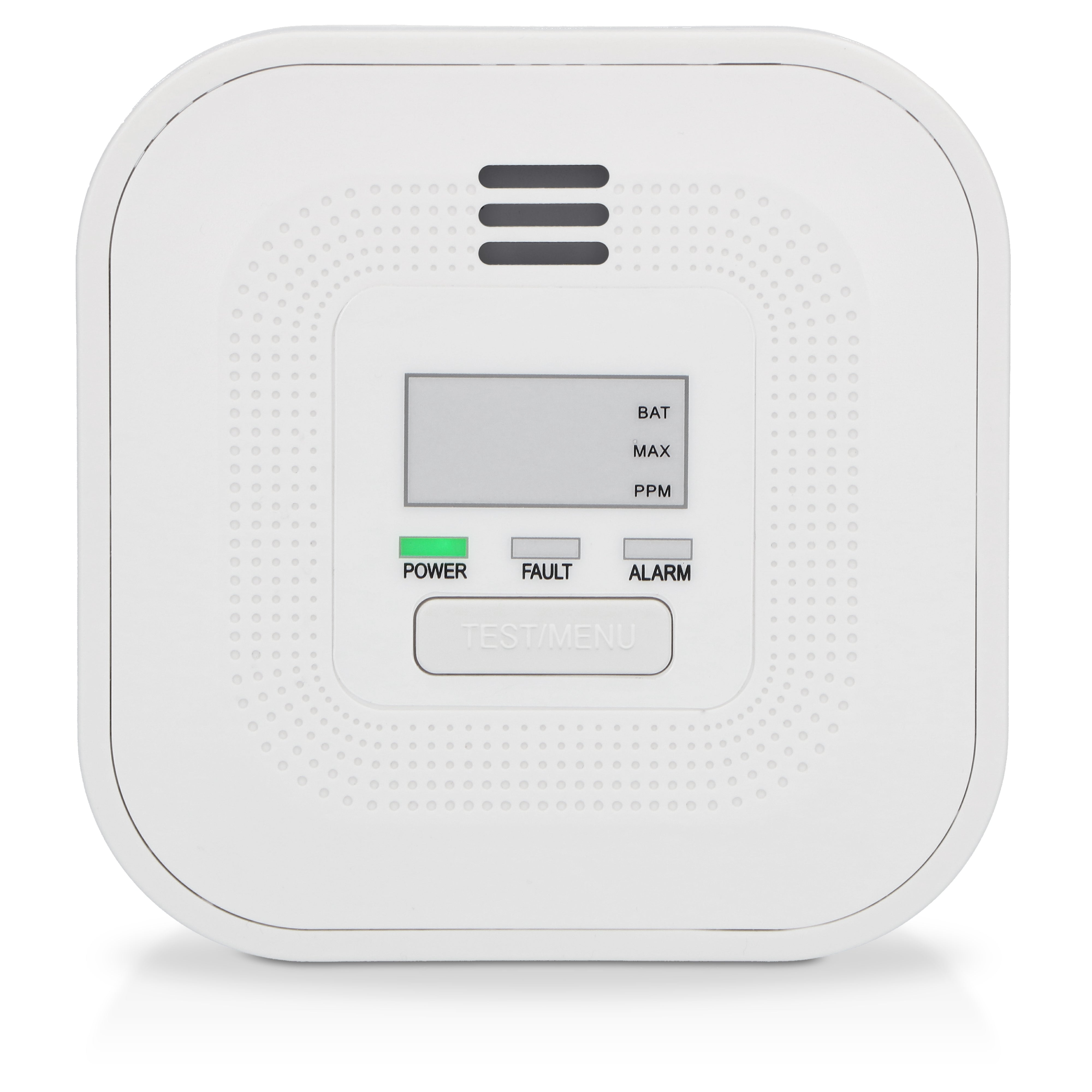 Kohlenmonoxidmelder mit Display und 10 Jahren Batterie- und Sensorlaufzeit Weiß