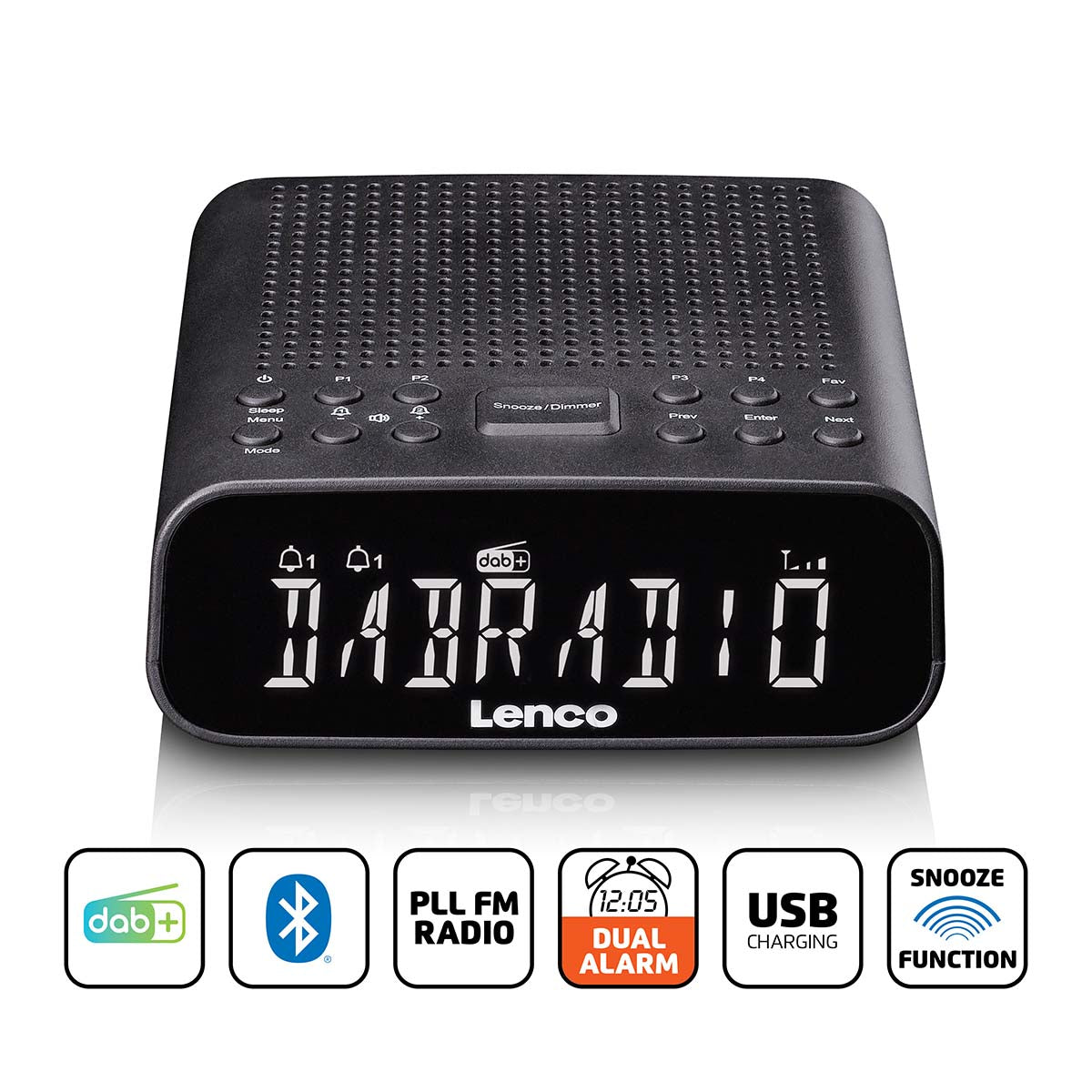 Radiowecker mit DAB+/UKW, Bluetooth® und großem dimmbarem LCD-Display