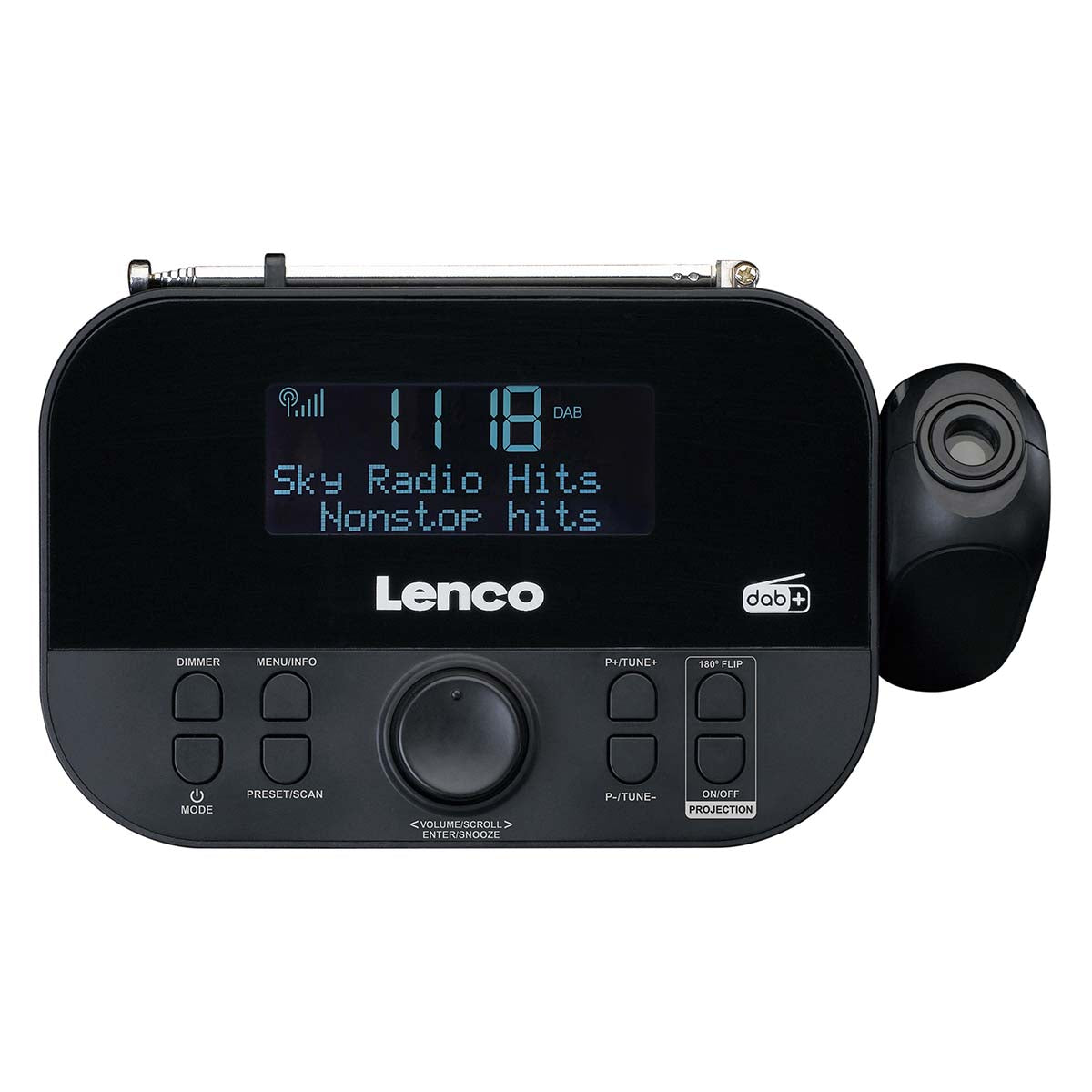 DAB+, FM Radiowecker mit Projektion