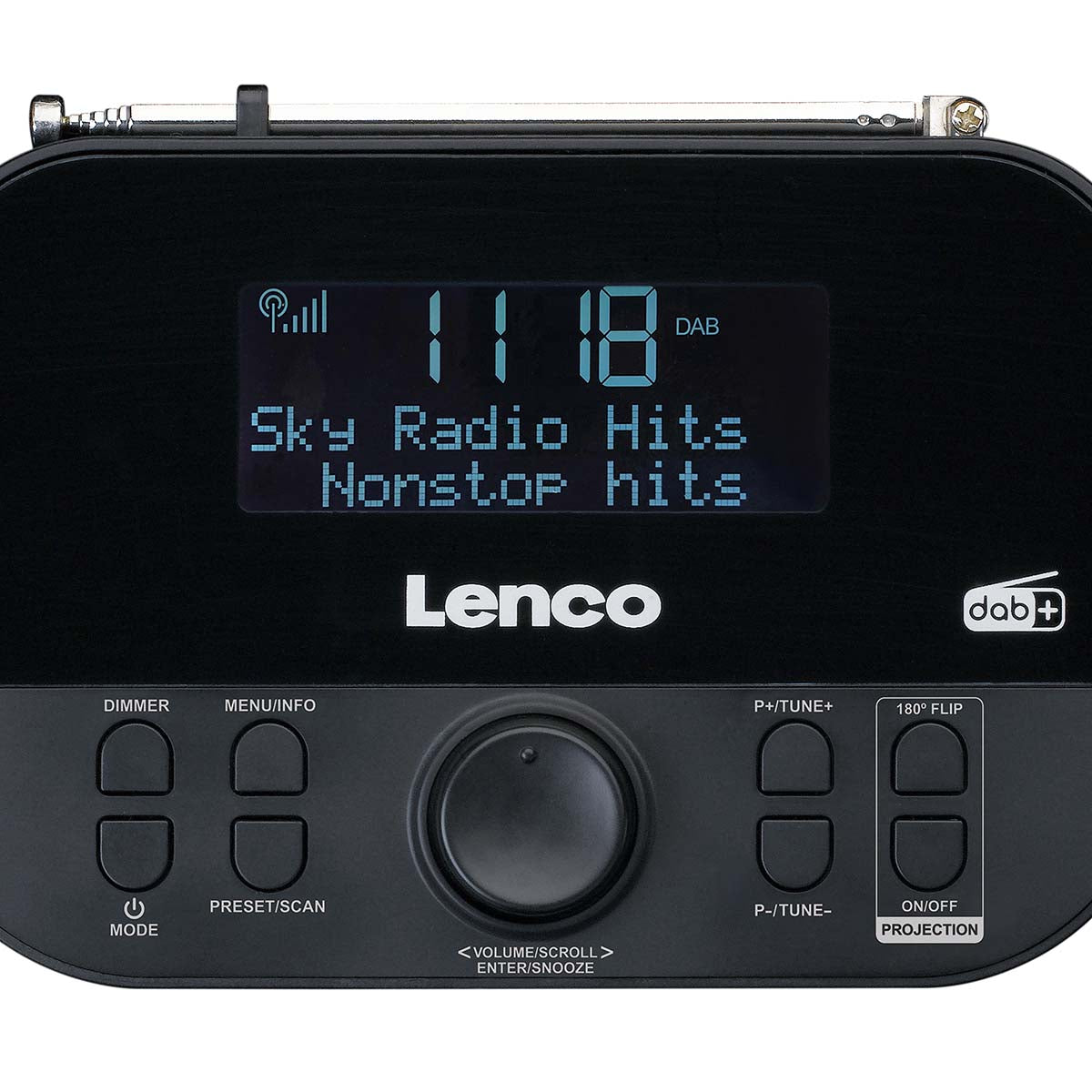 DAB+, FM Radiowecker mit Projektion
