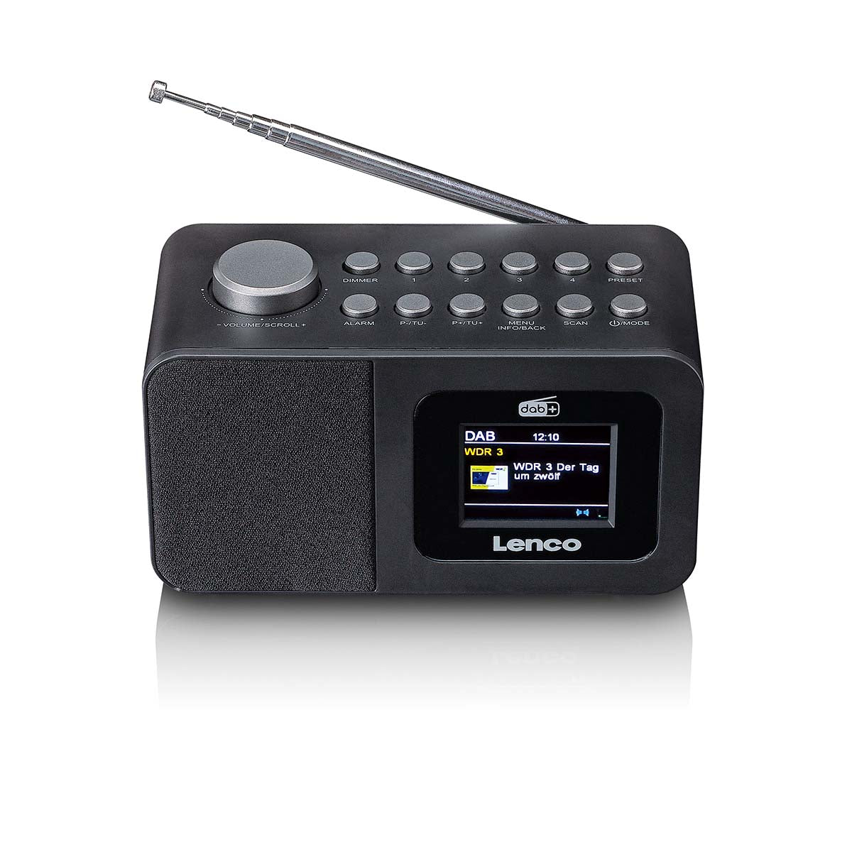 DAB+/FM Radio alarm clock with colour display, sleep timer, and dual alarm function Black