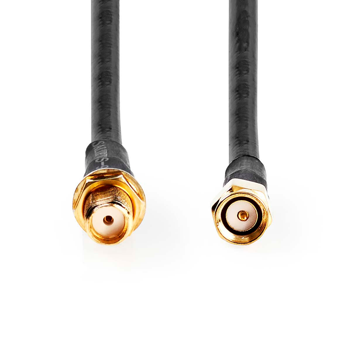 Antennenkabel | SMA-Stecker | SMA-Buchse | Vergoldet | 50 Ohm | Doppelt geschirmt | 10.0 m | Rund | PVC | Schwarz | Label