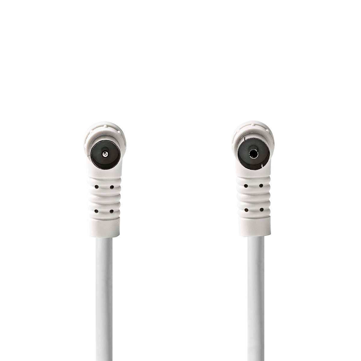 Koaxial Kabel | IEC (Coax) Stecker | IEC (Coax) Buchse | Vernickelt | 120 dB | 75 Ohm | 4-fach geschirmt | 10.0 m | Rund | PVC | Weiss | Label