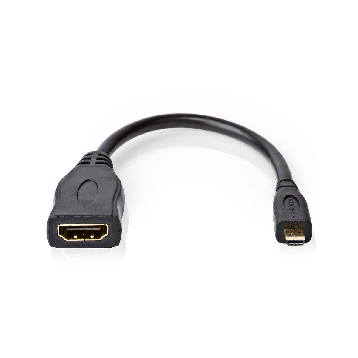 High Speed HDMI ™ Kabel mit Ethernet | HDMI™ Micro Stecker | HDMI™ Ausgang | 4K@30Hz | 10.2 Gbps | 0.20 m | Rund | PVC | Schwarz | Box