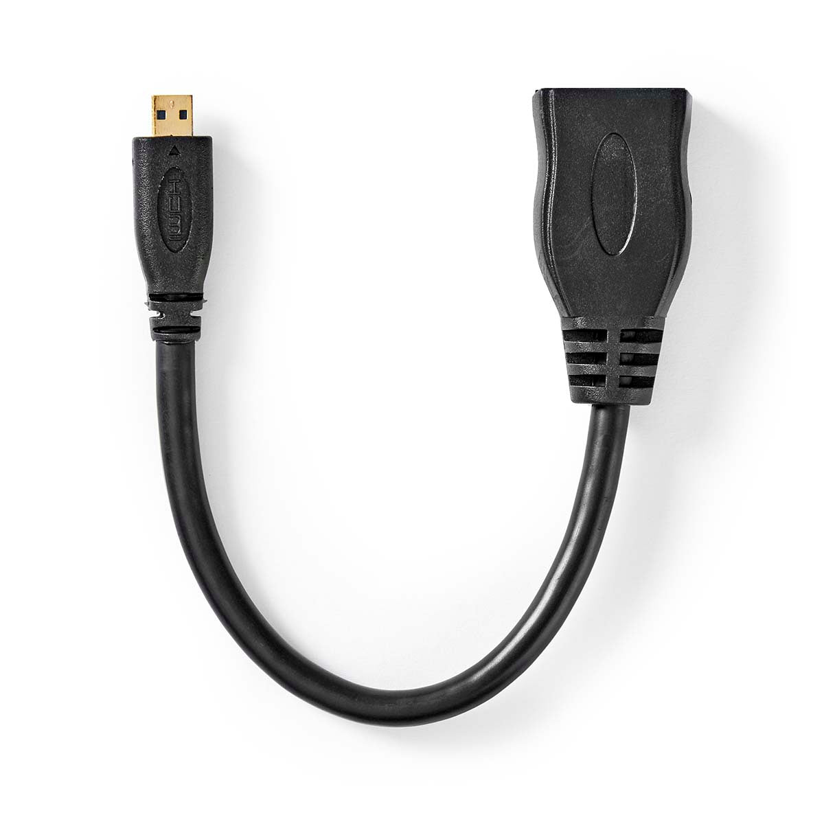 High Speed HDMI ™ Kabel mit Ethernet | HDMI™ Micro Stecker | HDMI™ Ausgang | 4K@30Hz | 10.2 Gbps | 0.20 m | Rund | PVC | Schwarz | Box