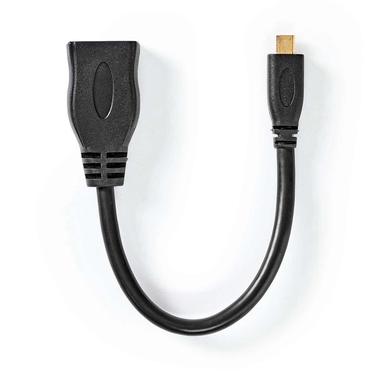 High Speed HDMI ™ Kabel mit Ethernet | HDMI™ Micro Stecker | HDMI™ Ausgang | 4K@30Hz | 10.2 Gbps | 0.20 m | Rund | PVC | Schwarz | Box