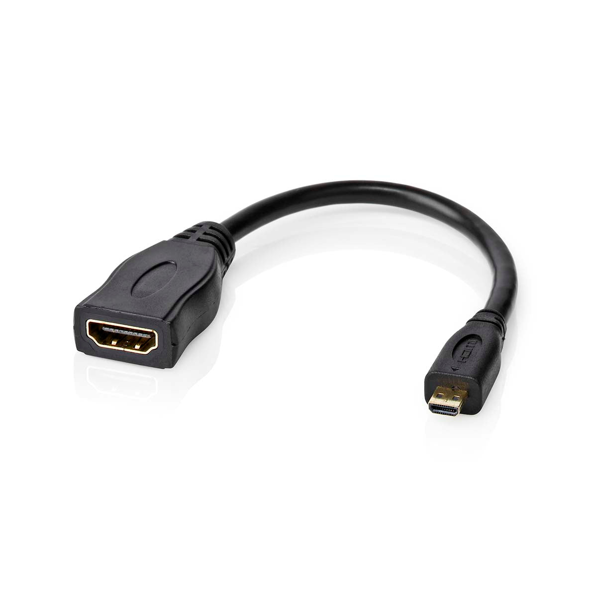 High Speed HDMI ™ Kabel mit Ethernet | HDMI™ Micro Stecker | HDMI™ Ausgang | 4K@30Hz | 10.2 Gbps | 0.20 m | Rund | PVC | Schwarz | Box