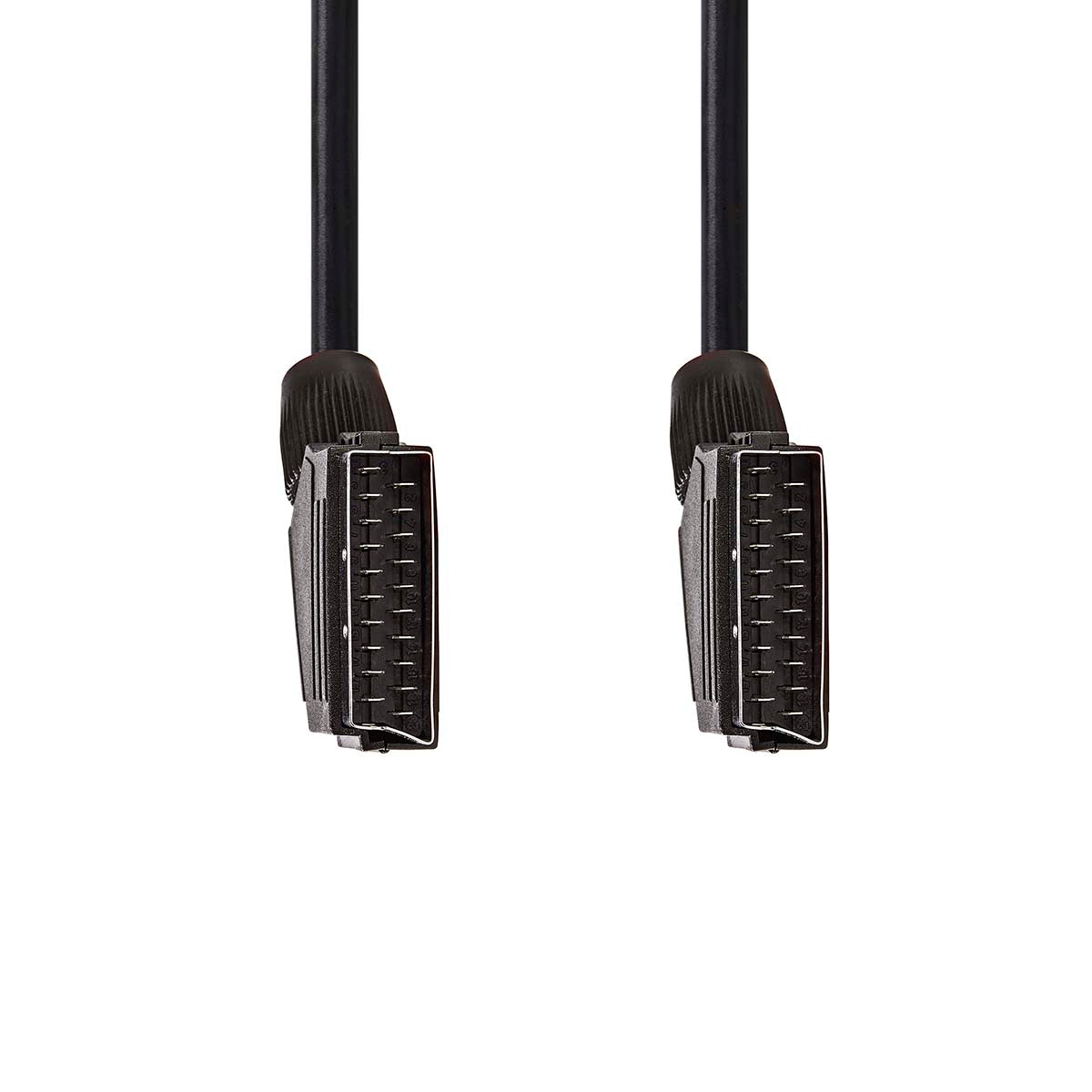 SCART-Kabel | SCART Stecker | SCART Stecker | Vernickelt | 480p | 1.50 m | Rund | PVC | Schwarz | Label