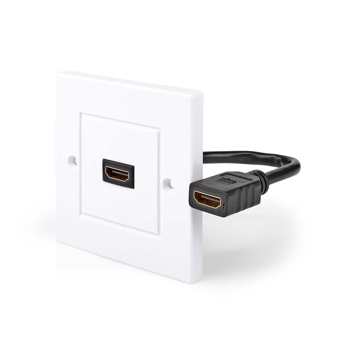 HDMI™-Wanddose | 1x HDMI™ Female | 4K@60Hz | HDMI™ Ausgang | Schwarz | 18 Gbps | Vergoldet | Box