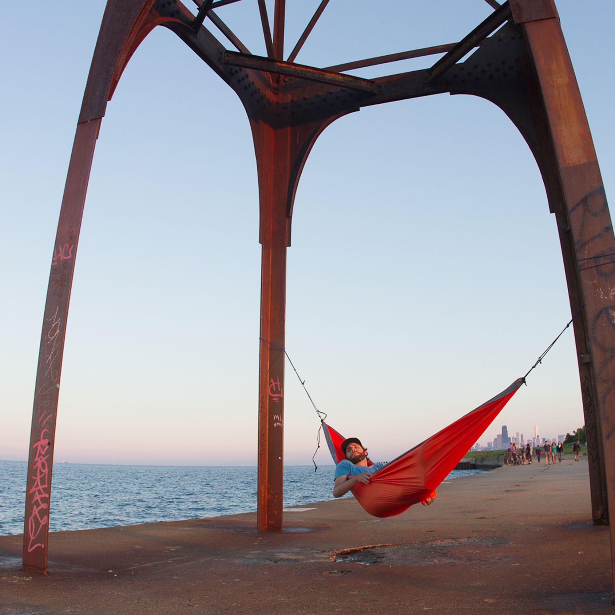 Grand Trunk Double Deluxe Hammock w/Straps (navy/light blue)