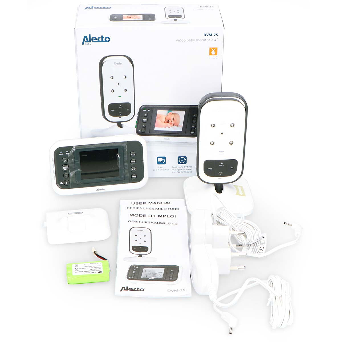 DVM-75 Video-Babyphone mit 2,4" Farbdisplay weiß/anthrazit
