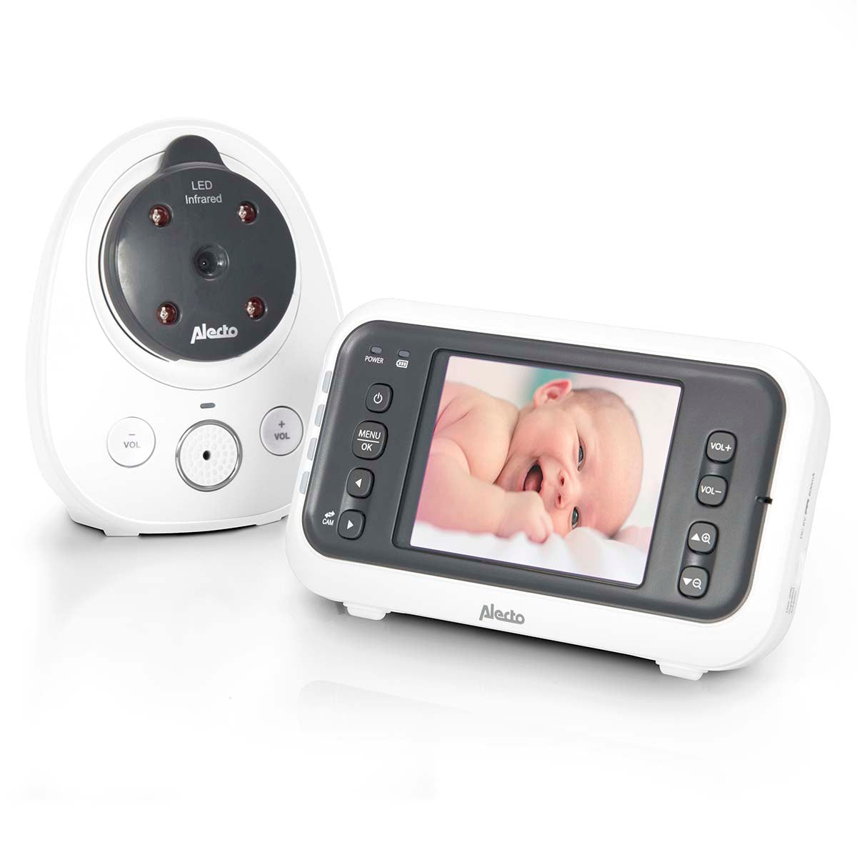 Video-Babyphone mit 2,8"-Farbdisplay Weiß / Anthrazit