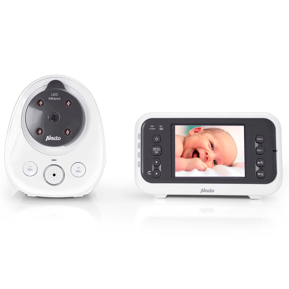 Video-Babyphone mit 2,8"-Farbdisplay Weiß / Anthrazit