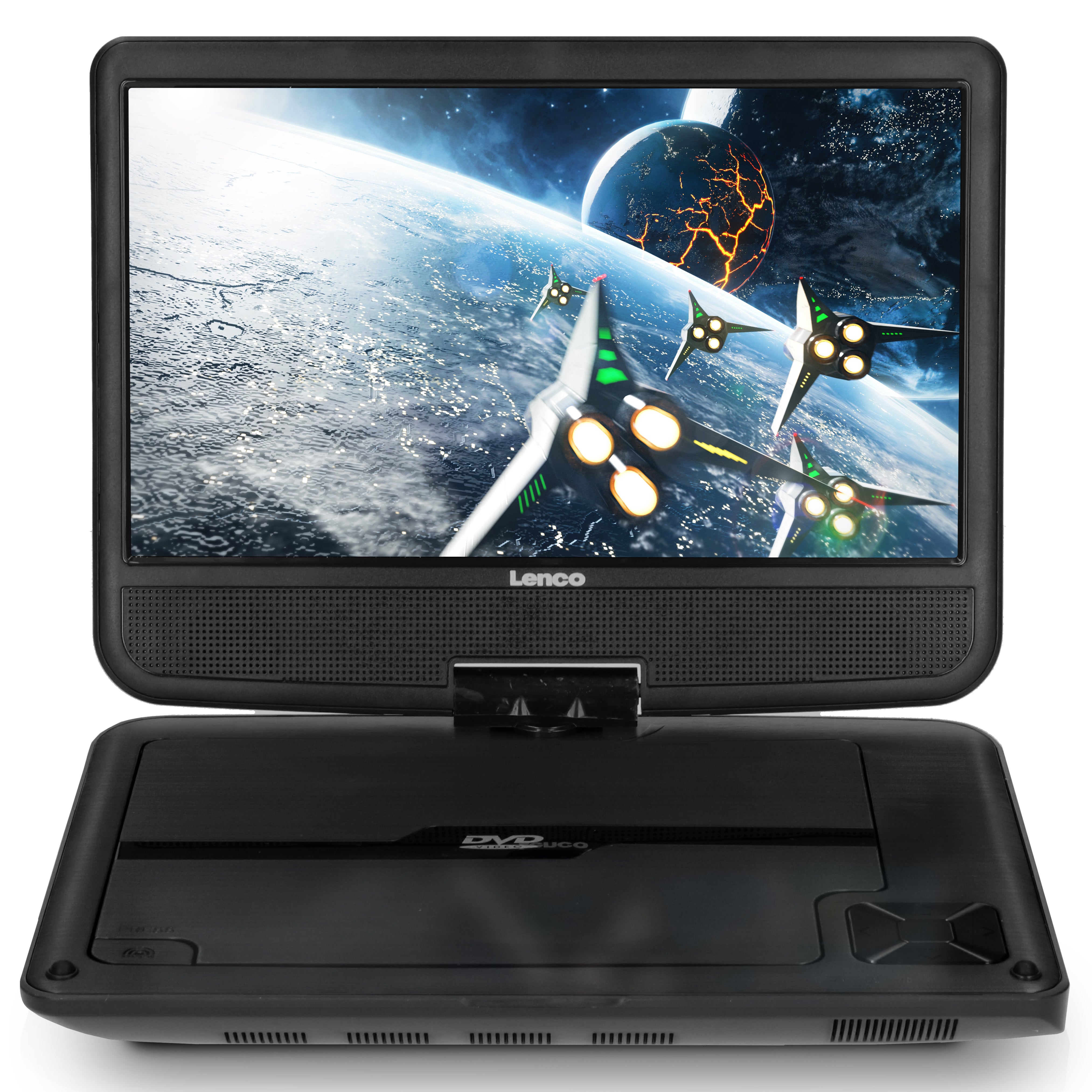 9 Zoll portable DVD neues Design mit Halterung Schwarz