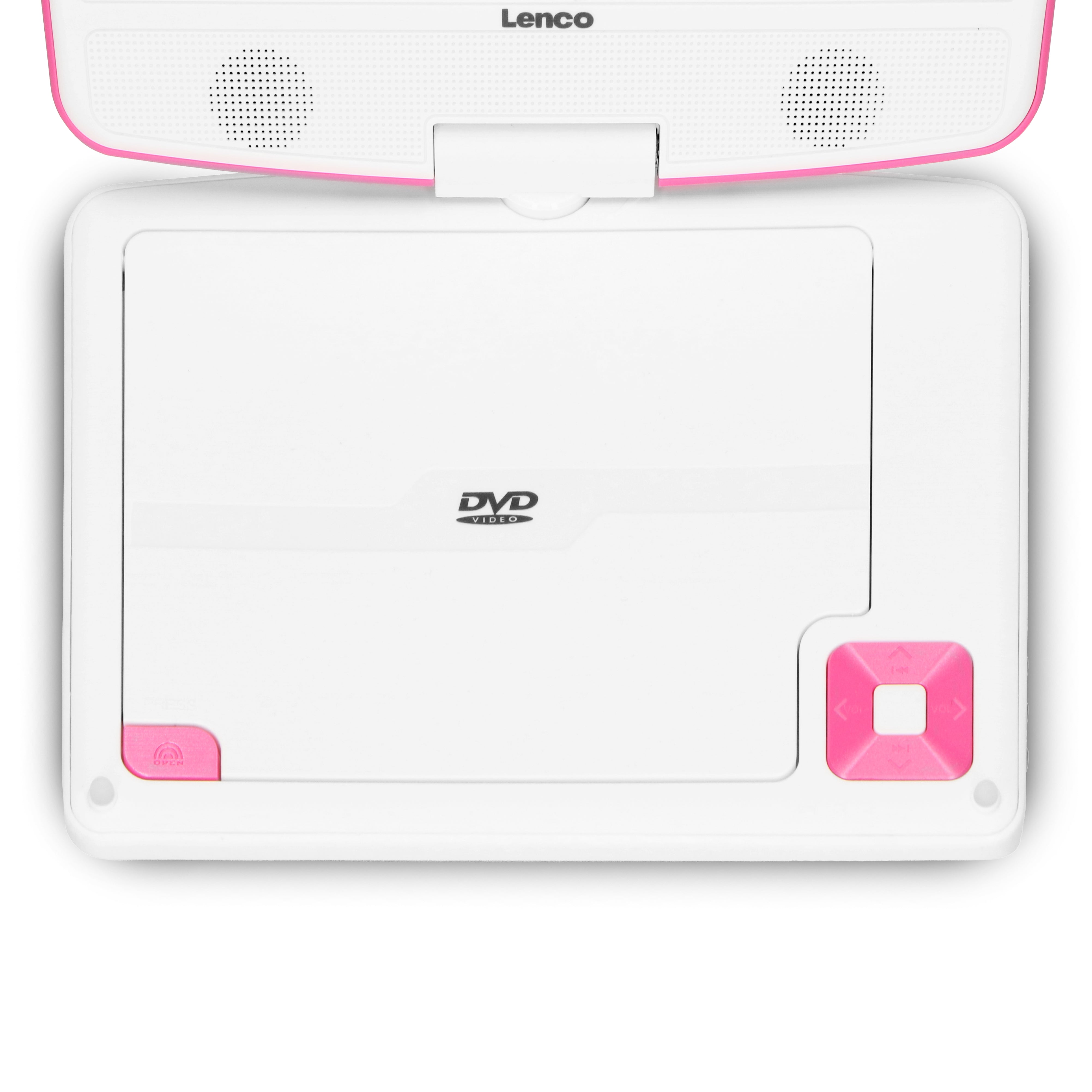 Tragbarer 9"-DVD-Player mit USB-Kopfhörer und Halterung Pink