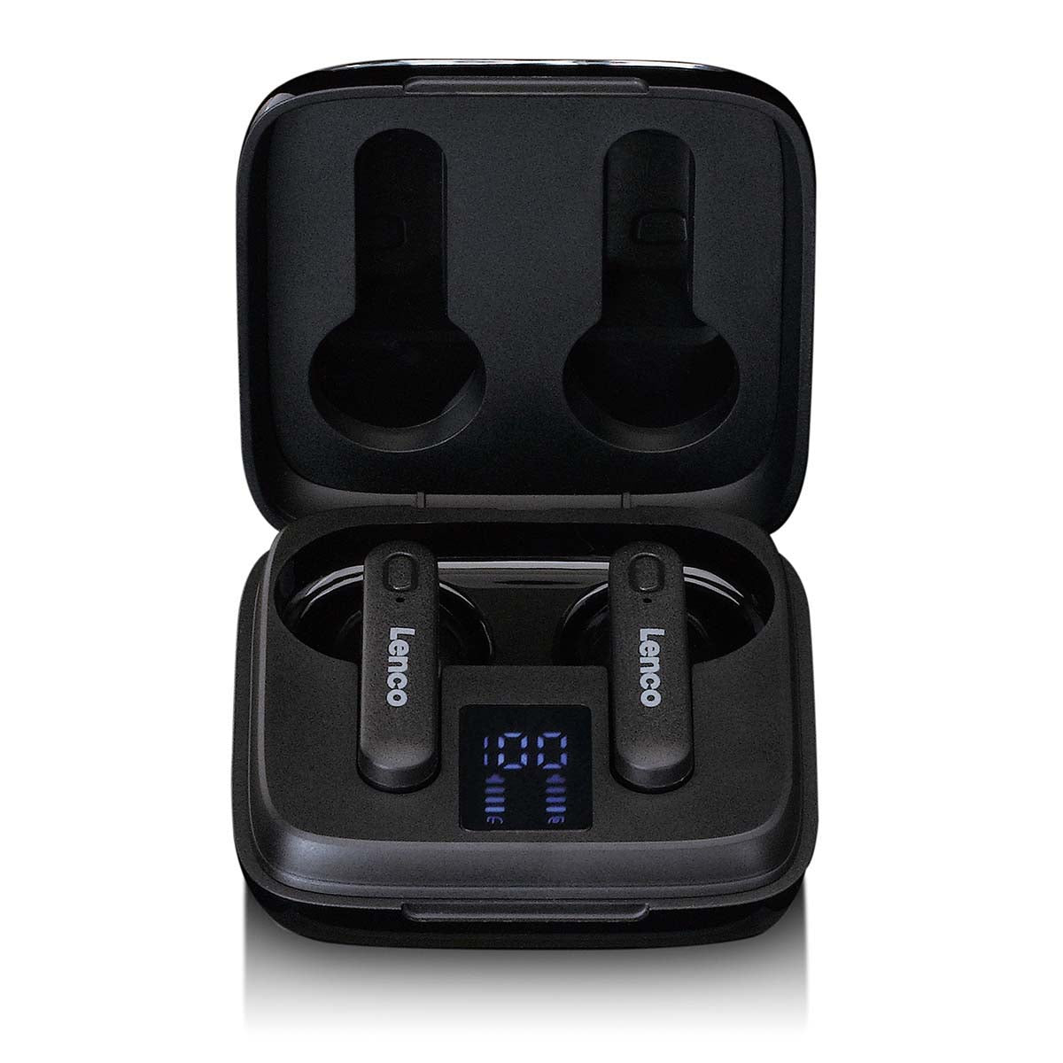 Kabellose Kopfhörer, Ladetasche mit Display, Bluetooth® und TWS Black