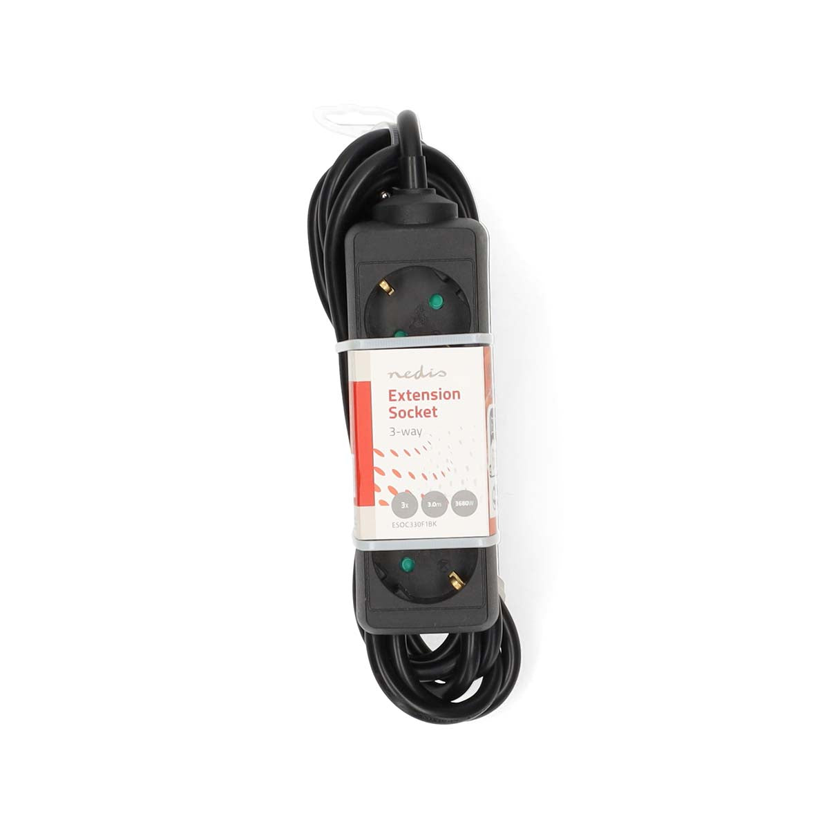 Steckdosenleiste | Schutzkontakt / Typ F (CEE 7/7) | 3-Wege | 3.00 m | 3680 W | 16 A | Art der Erdung: Seitenkontakte | 230 V AC 50/60 Hz | Buchsenwinkel: 45 ° | H05VV-F 3G1.5mm² | Schwarz