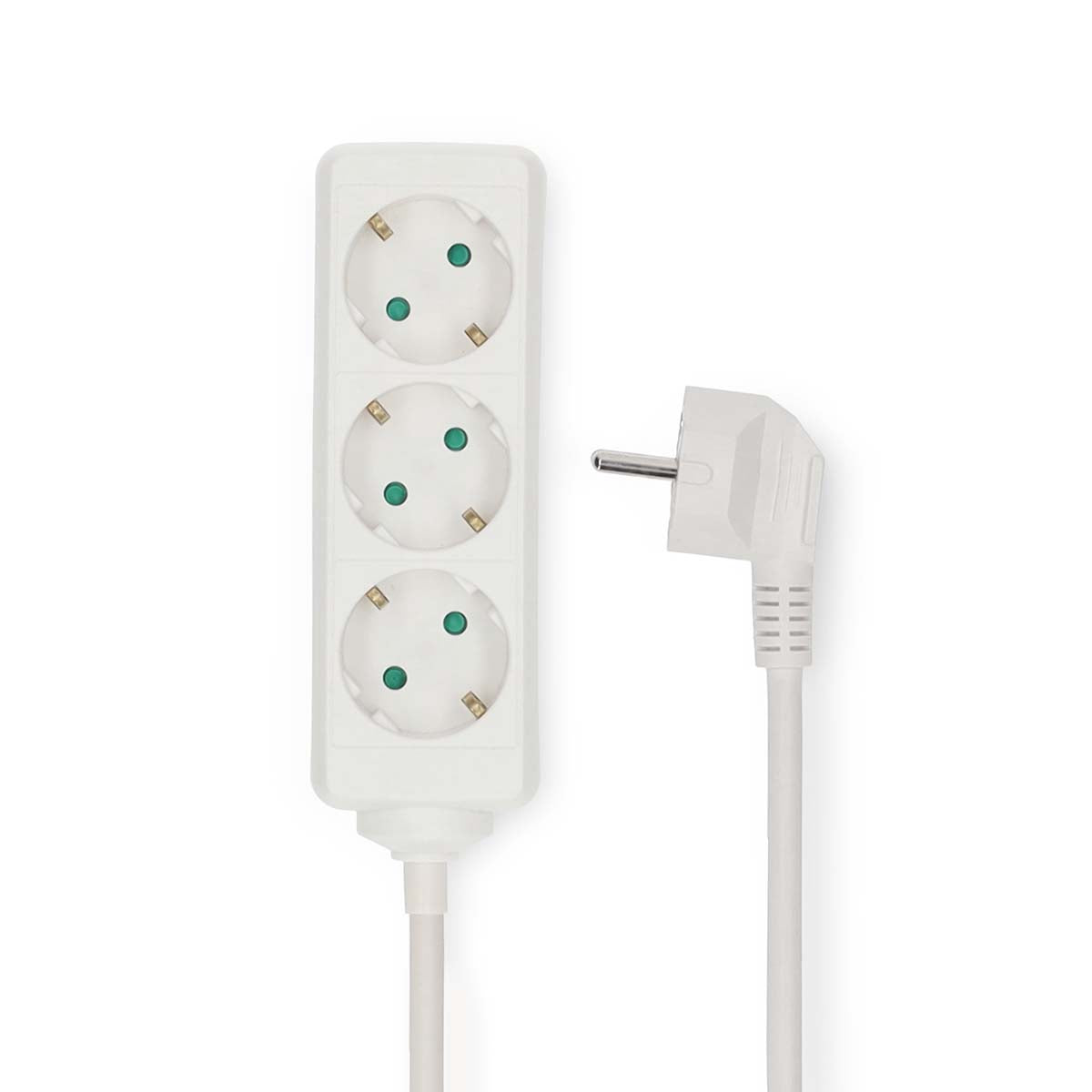 Steckdosenleiste | Schutzkontakt / Typ F (CEE 7/7) | 3-Wege | 5.00 m | 3680 W | 16 A | Art der Erdung: Seitenkontakte | 230 V AC 50/60 Hz | Buchsenwinkel: 45 ° | H05VV-F 3G1.5mm² | Weiss
