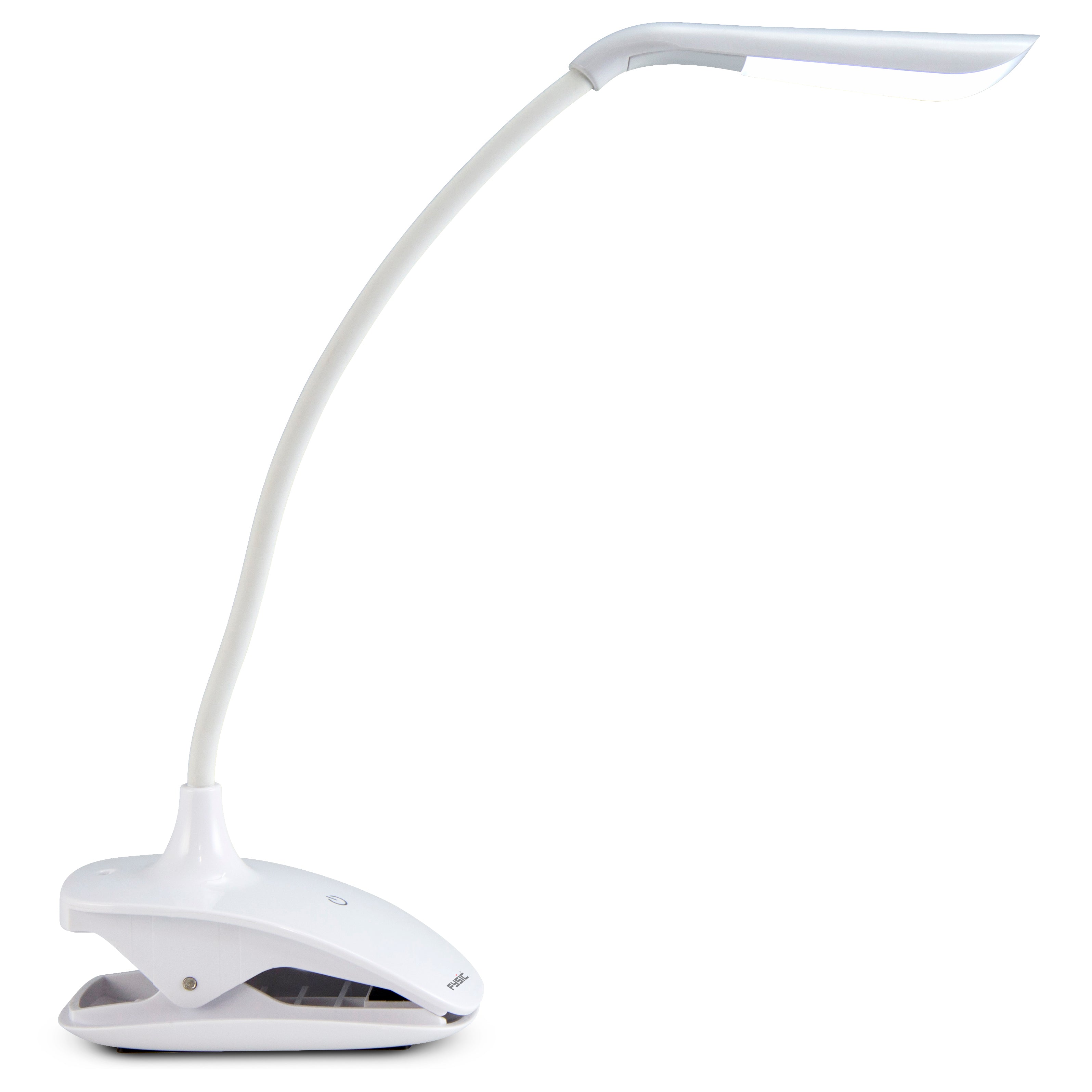Wiederaufladbare LED-Lampe mit Klemme Weiß
