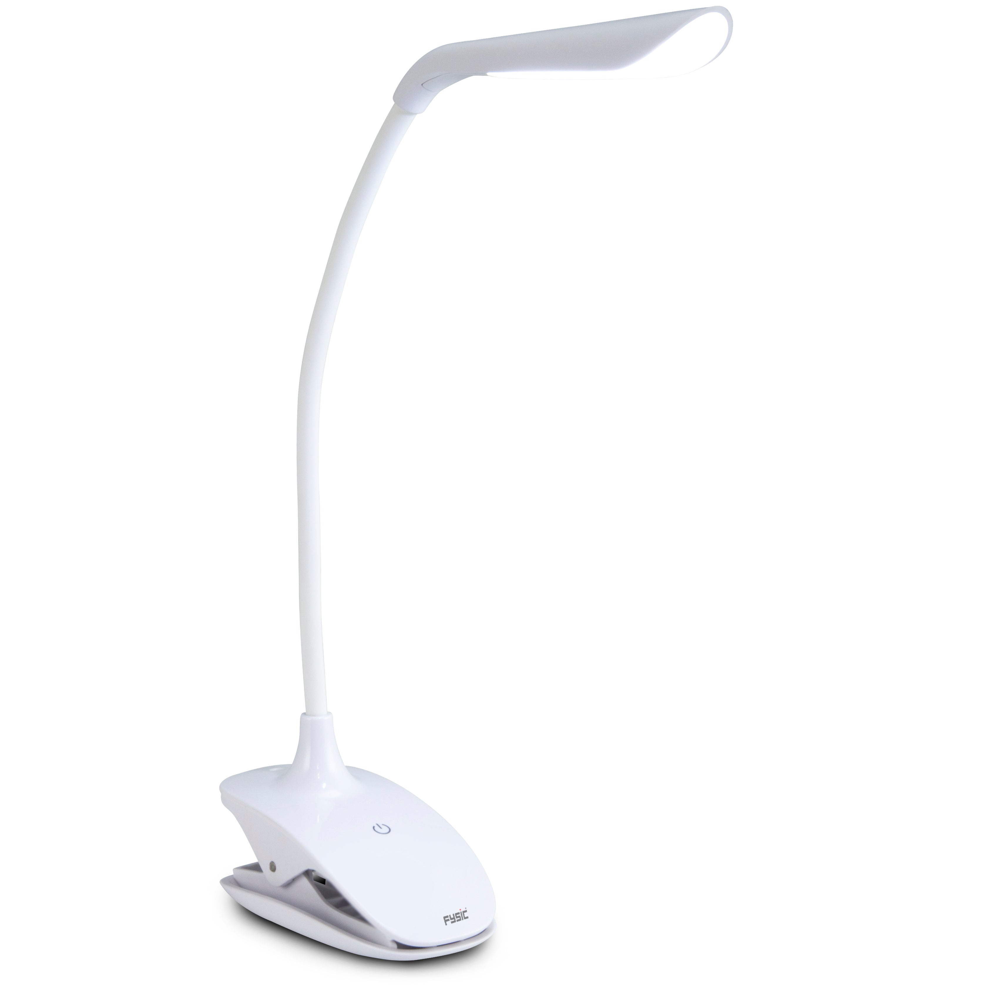 Wiederaufladbare LED-Lampe mit Klemme Weiß