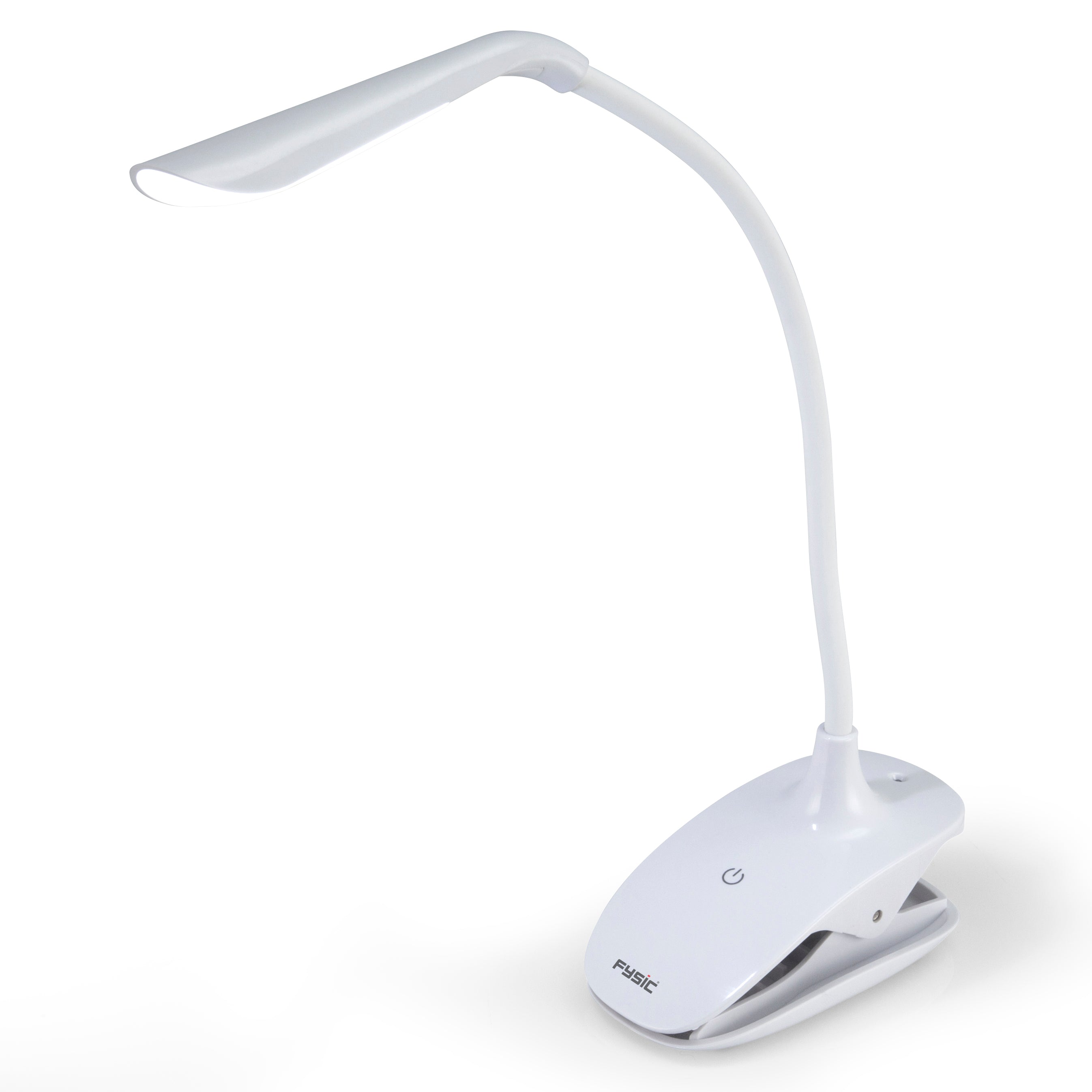 Wiederaufladbare LED-Lampe mit Klemme Weiß