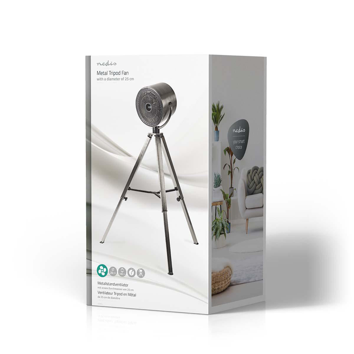 Dreibein Ventilator | 250 mm | 3 Geschindigkeitsstufen | Verstellbare Höhe | 45 W | Richtungsluftstrom | Metall