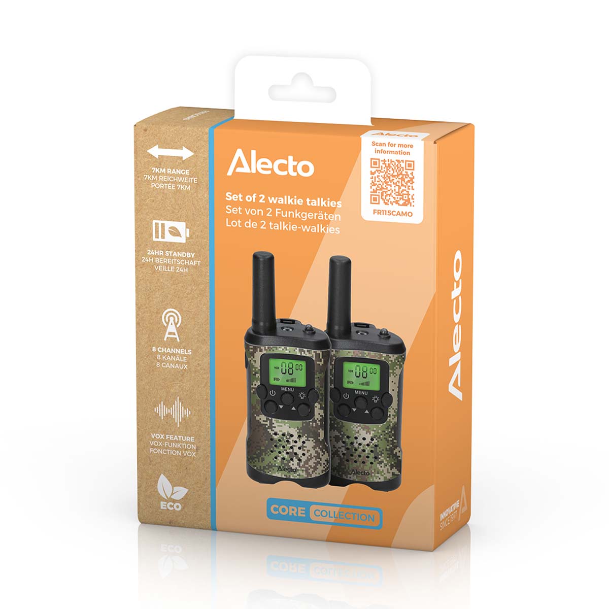 2er-Set Kinder-Walkie-Talkies mit einer Reichweite von bis zu 7 Kilometern Camouflage