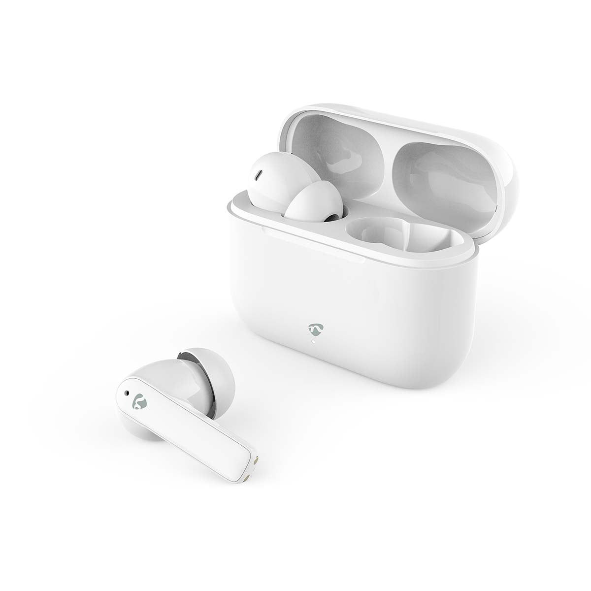 Vollständig drahtlose Kopfhörer | ENC (Environmental Noise Cancelling) | Bluetooth® | max. Batteriespielzeit: 24 Std | Berührungssteuerung | Ladegehäuse | Kabelloses Ladegehäuse | Eingebautes Mikro | Stimmkontrolle | Rauschunterdrückung | IPX4 | Weiss