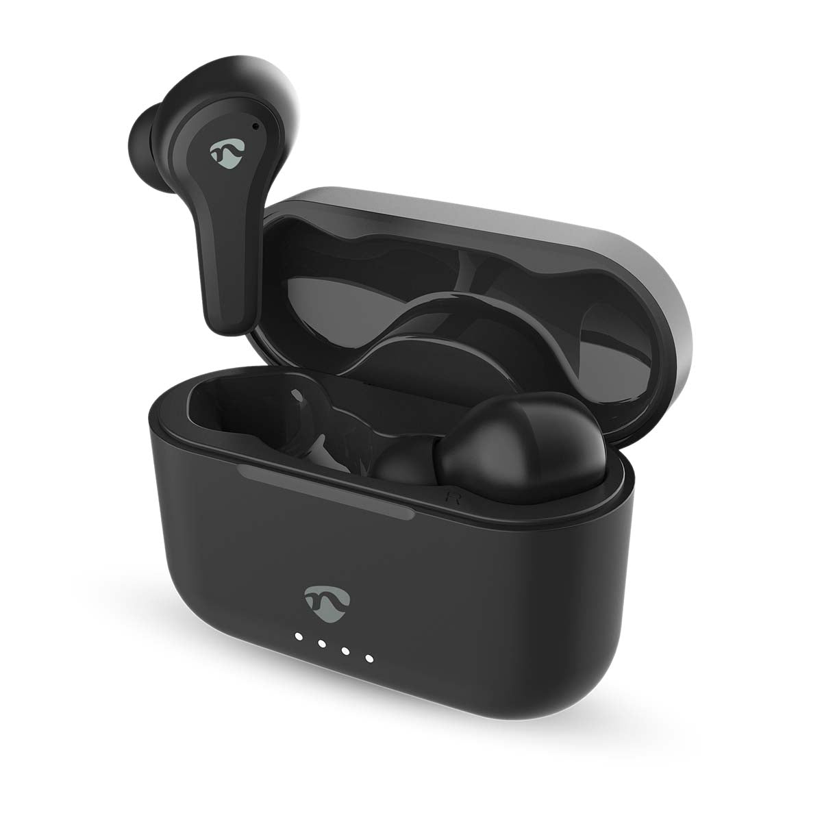 Vollständig drahtlose Kopfhörer | Hybrid (ENC + ANC) | Bluetooth® | max. Batteriespielzeit: 36 Std | Berührungssteuerung | Ladegehäuse | Kabelloses Ladegehäuse | Eingebautes Mikro | Stimmkontrolle | Schwarz
