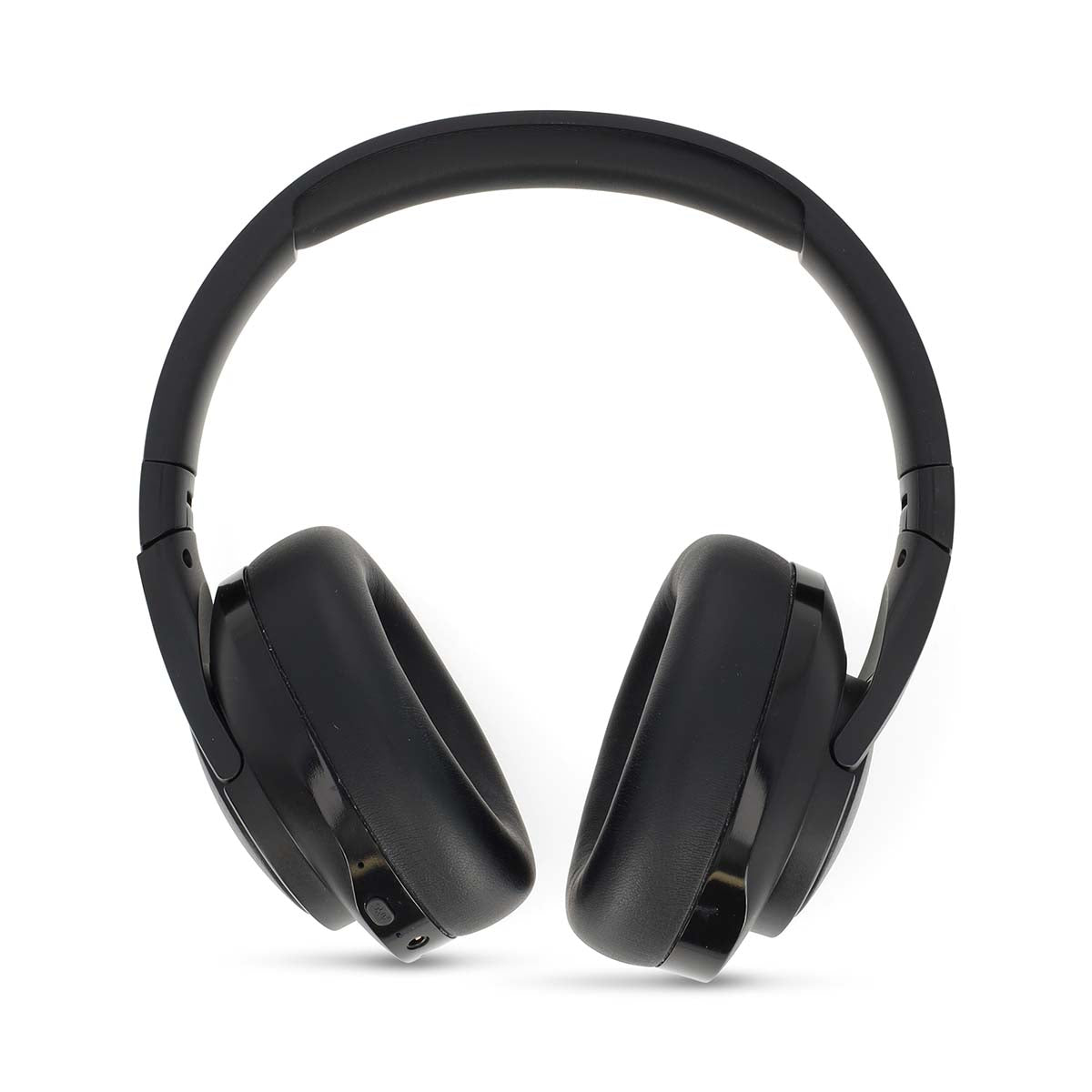 Drahtlose Over-Ear-Kopfhörer | max. Batteriespielzeit: 28 Std | Eingebautes Mikro | Drücken Sie Strg | Hybrid (ENC + ANC) | Stimmkontrolle | Lautstärke-Regler | Schwarz