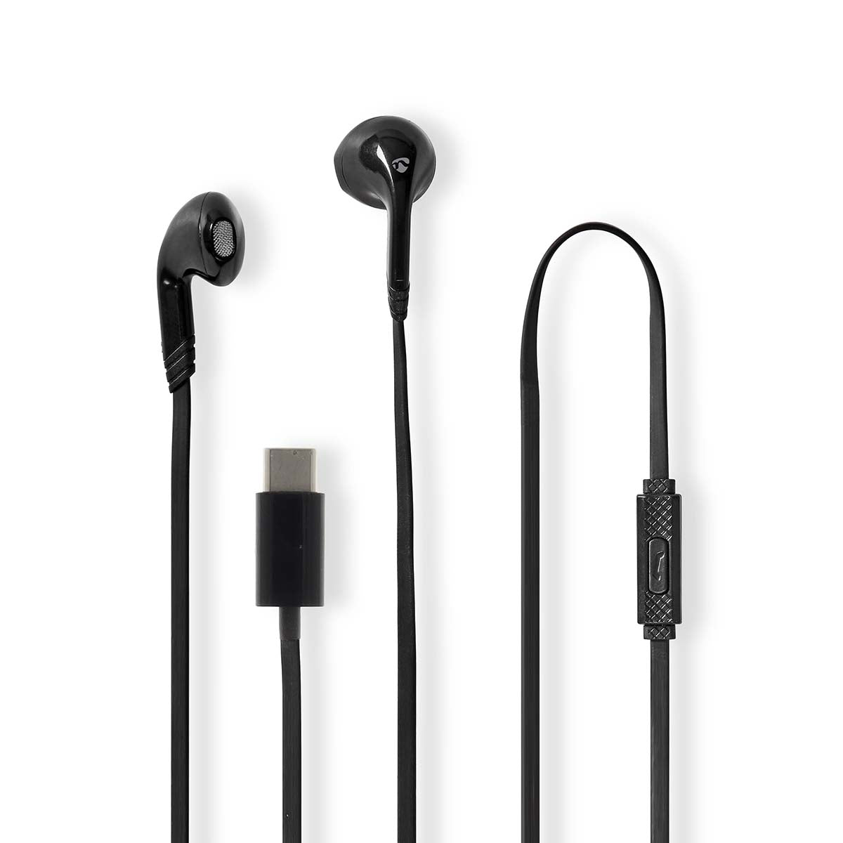 Kopfhörer mit Kabel | USB-C™ | Kabellänge: 1.20 m | Eingebautes Mikro | Lautstärke-Regler | Schwarz